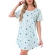 thumbnail image 4 of Camisón T-shirt de mujer Inspire Chic, vestido de pijama, colorido, a rayas, con mangas cortas, camisón XL, estrella y luna, 4 of 6