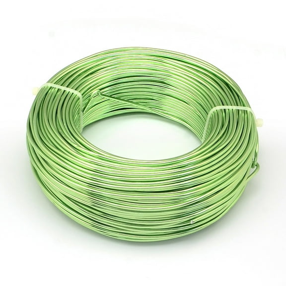 Anodized Aluminum Wire Bendable Metal Craft Wire Flexible Craft Wire for Beading Jewelry Craft Making Lawn Green 22 Gauge 0.6mm 280m/250g(918.6 Feet/250g)