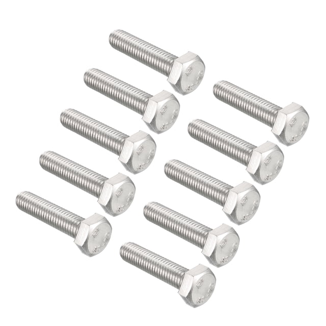 Tornillos hexagonales de 35mm con rosca M8 de acero inoxidable 304 10pcs