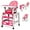 Pink, variant on OLAKIDS 5 in 1 Baby High Chair, Convertible Toddler Table Chair Set, Rocking Chair, Multi-Function Seat with Lockable Universal Wheels, Adjustable Seat Back, Removable Trays