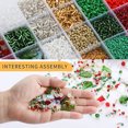 thumbnail image 4 of Juego De Cuentas Coloridas De Navidad De 24 Cuadrículas, Cuentas De Cristal, Pulsera, Pendientes, Juego De Fabricación De Joyas Diy Inevent AP007572-03, 4 of 6