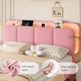 thumbnail image 5 of Virans Queen Size Velvet Upholstered Bed Frame with Headboard & 2 Storage Drawers,Princess Platform Bed Frame with Charging Station & LED,No Box Spring Needed,Pink, 5 of 9