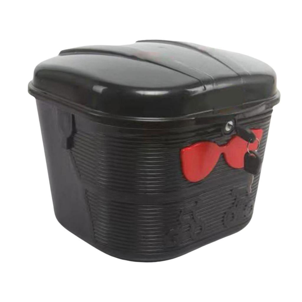 harayaa E Bike Front Basket Bicycle Cargo Rack Lock Design Large Capacity Portable Water Black Red