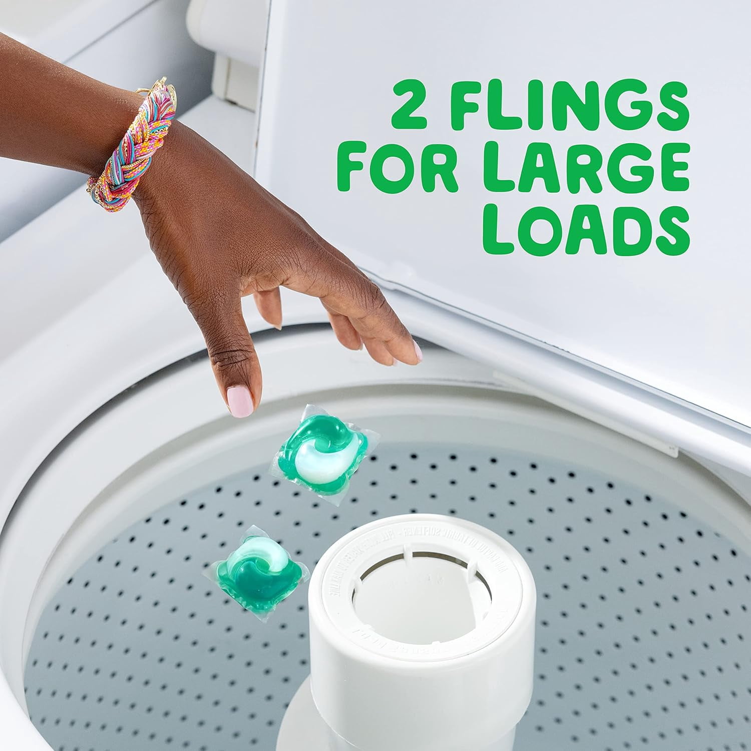 flings Ultra Oxi Laundry Detergent Pacs, 112 Count, Waterfall Delight Scent, 3-in-1, HE Compatible