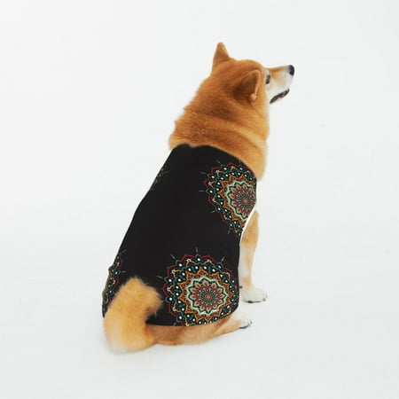 Pofeuu Colorful Mandala Print Dog Clothes Fashionable Sleeveless Pet Vest Cotton Dog Shirt Ideal for Small Medium and Large Breeds-XX-Large