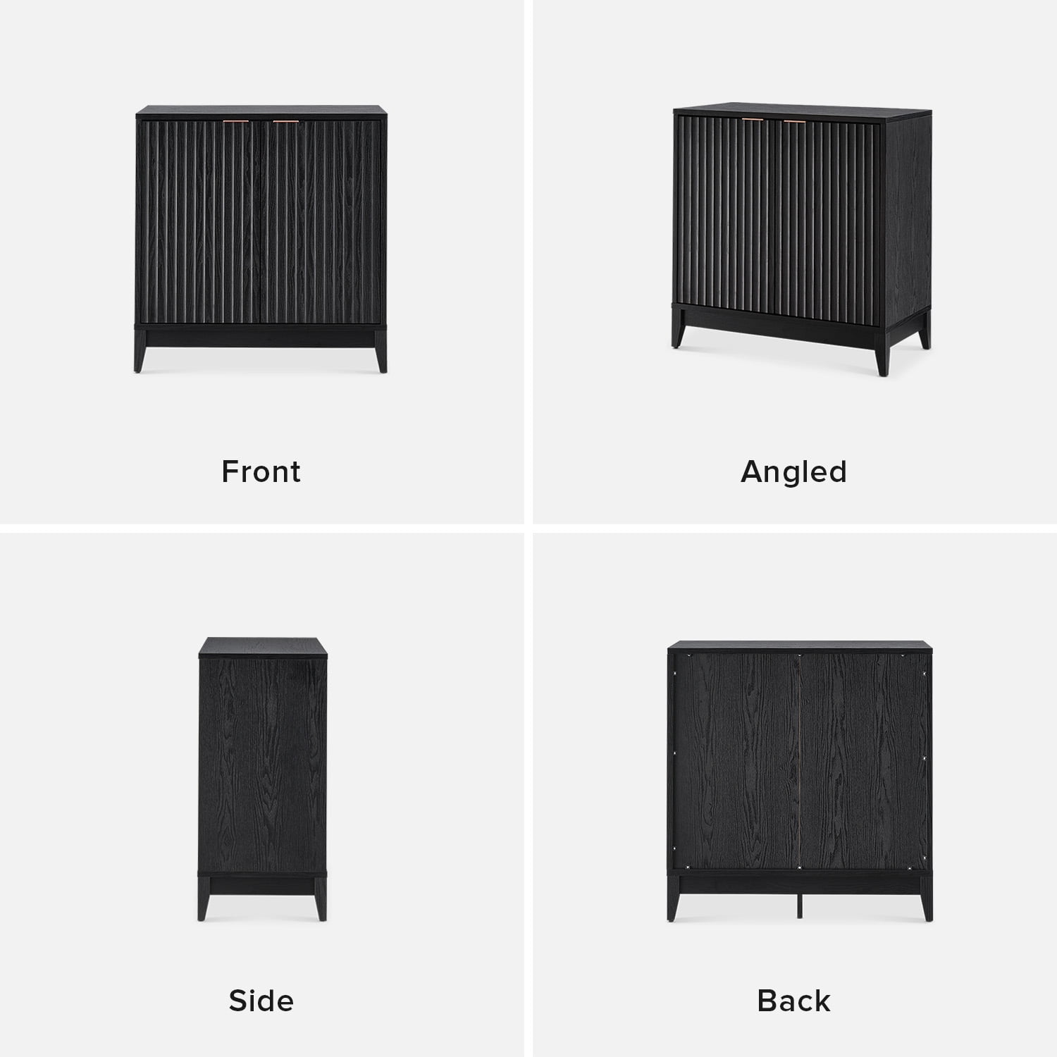 mopio Brooklyn Black Oak Storage Cabinet, Modern Farmhouse Entryway Accent Cabinet for Living Room