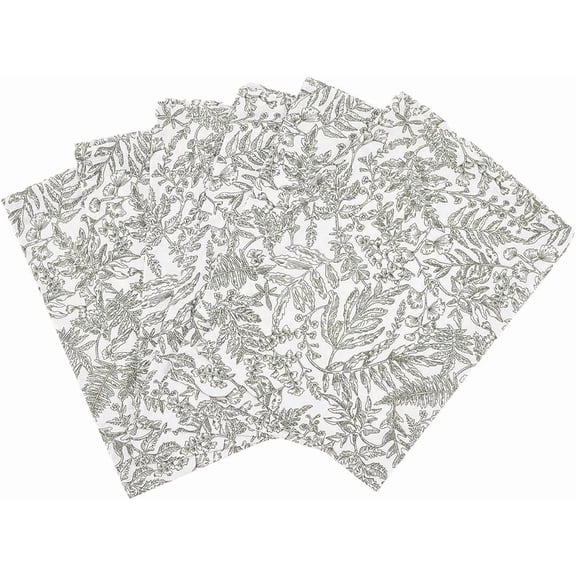 6Pcs Sage Green Floral Cocktail Napkins Fancy Dinner Napkins Reusable Cotton 45*45cm Guest Hand Towels Washable Small Coaster Napkins for Easter Spring Summer Entertaining Bridal Birthday Olive