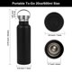 thumbnail image 2 of Botellas de agua aisladas de 20 oz a granel, paquete de 2, botella deportiva de doble pared de acero inoxidable, termos reutilizables de metal (negro, juego de 2), 2 of 5