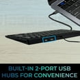 thumbnail image 3 of Adesso Mini Keyboard with USB Hubs - Cable Connectivity - Compact - USB Interface - 78 Key(s) - Internet, Multimedia, Email, Volume Down, Volume Up, Mute, Previous Track, Stop, Next Track, Play/Pau..., 3 of 11