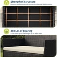 thumbnail image 4 of ELPOSUN Patio Furniture 4 Pieces Outdoor Wicker Rattan Chair Balcony Conversation Sets Porch Furniture Sectional Loveseat w Cushions and Table for Backyard Pool Garden (Black-Beige), 4 of 7