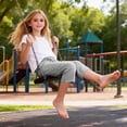 thumbnail image 6 of XXWXYD Girls Capr𝗂 Pants Gingha𝗆 Straight Leg Drawstring Elastic High Waist Casual Cropped Pant Loose Fit Summer Outfit Teen Kids Girls Summer Lightweight Cargo Shorts 4-14 Years, 6 of 8