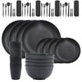thumbnail image 2 of Flatware Kitchen Wheat Straw Dinnerware Set, Service for 8, Dinner Plates, Cereal Bowls, Cups, Unbreakable Plastic Outdoor Camping Dishes, 2 of 6