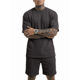 thumbnail image 2 of Men’s Summer 2 Piece Outfit, Short Sleeve T-Shirt and Drawstring Shorts Matching Set, Casual Vacation Beach Outfit, 2 of 6