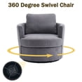 thumbnail image 3 of Aukfa 32" Swivel Accent Chair Barrel Read Chair for Living Room, Corduroy, Gray, 3 of 10