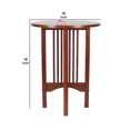 thumbnail image 5 of Benjara BM215614 Mission Style Round Table with Slatted Design & Block Legs, Brown, 5 of 5