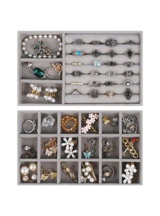Cheers.us Jewelry Tray - Multipurpose Desktop Drawer Chest Jewelry Accessories Display Storage Organizer, Stackable Jewelry Trays Dresser Drawer