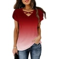 thumbnail image 2 of SROBPTY Womens Summer Tunic Tops, Casual T Shirts for Women, Womens Casual V Neck Short Sleeve Loose T Shirt Blouse Tops Multicolor,XXXL, 2 of 4