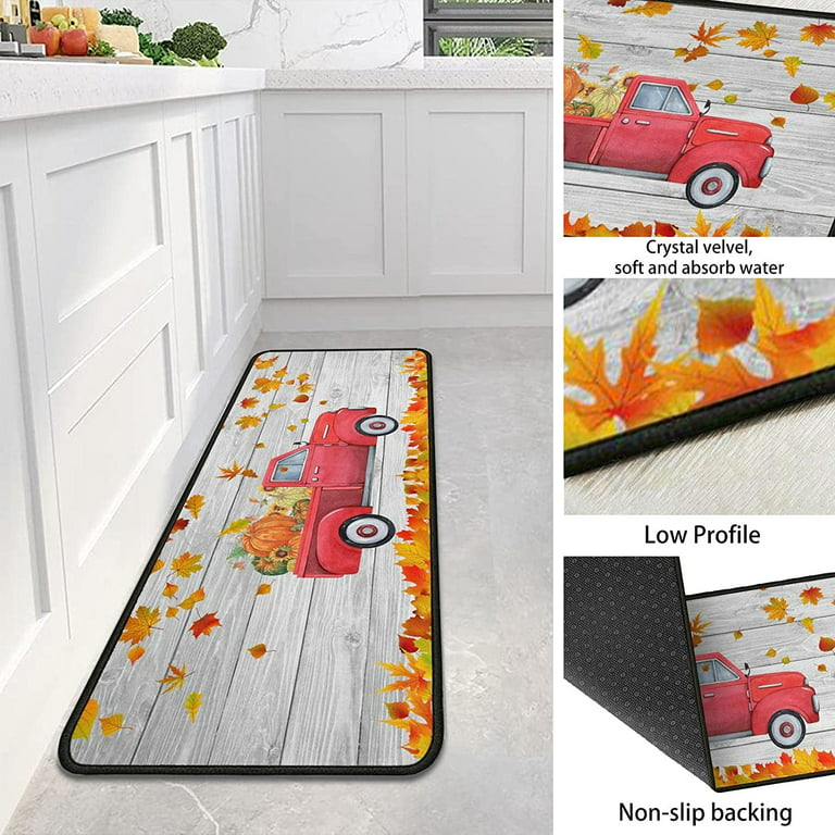 1/2pcs Red Christmas Santa Claus Kitchen Mat, Anti-fatigue Soft Cushioned Comfort  Kitchen Floor Mat, Skid-resistant And Waterproof Kitchen Rug, Home Xmas  Decor, Ideal For Kitchen, Floor, Home, Laundry, Office, Waterproof Kitchen  Carpet