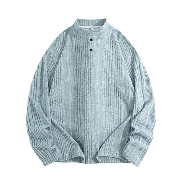 cfhntfmh Mens Knit Henley Tops Long Sleeve Button up Sweater Lightweight Slim Fit Ribbed Pullover Fall Fashion Clothes