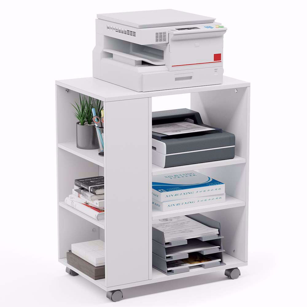 Tribesigns Mobile Printer Stand, Modern Printer Cart File with Storage on Wheels, Open