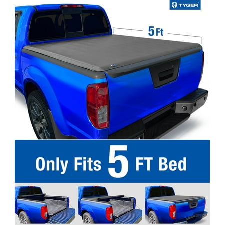 Tyger Auto T1 Soft Roll-up Truck Bed Tonneau Cover Compatible with 2022-2023 Nissan Frontier | 5  Bed | TG-BC1N9057 | Vinyl