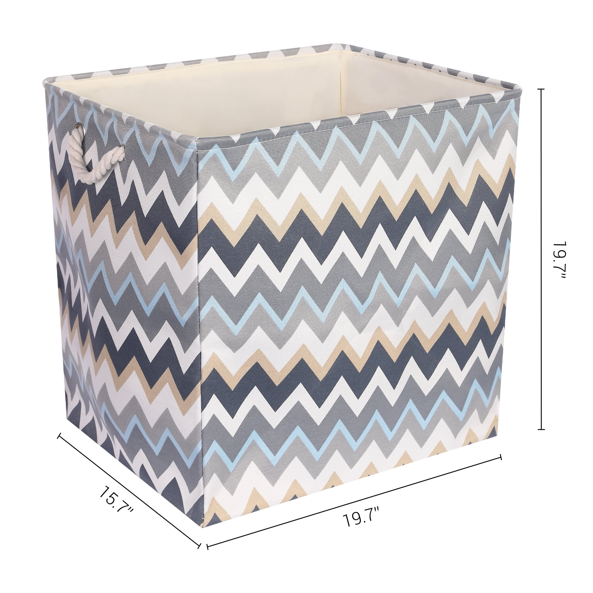 Unique Bargains Fabric Storage Cube Storage Bin Storage Basket Blue 19.5*19.5*16in