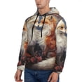 thumbnail image 3 of Goofa Romantic Flower Fox Couple for Men's Hooded Sweatshirt - Lightweight Pullover Hoodie with Kangaroo Pocket, Perfect for Everyday Wear-Small, 3 of 7