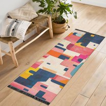 Yayeee Runner Rug for Bedroom 2'x6' Machine Washable Hallway Non Slip Mat, Art Geometric
