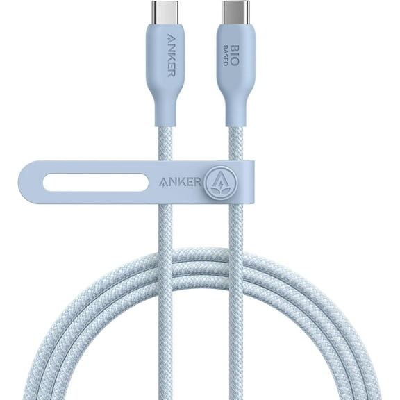 Anker USB C Cable, 240W Bio-Braided Type C Fast Charge Cord(6FT, Ice Lake Blue)