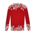 thumbnail image 4 of Women's Christmas Snowflake Print Long Sleeve T-Shirt Casual Holiday Tunic Top Red and White, 4 of 4