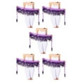 thumbnail image 3 of QualitChoice Wide Application And Durable Sequined Belly Dance Hip Scarf For Performances Waist Automatic purple 5Set, 3 of 6
