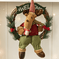 thumbnail image 3 of Christmas Decoration Rattan Circle with Fabric Doll Handmade Xmas Decor Accessories Wall Hanging, 3 of 5