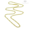 thumbnail image 2 of 925 Italian Sterling Silver 3.5mm Solid Figaro Diamond Cut Chain, FREE Microfiber Cloth, ITProLux Yellow Gold Plated Pave Link Mens Womens Necklace, Giorgio Bergamo, 2 of 7