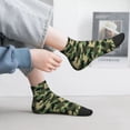 thumbnail image 2 of Rateoe Camouflage Dinosaur Pattern Quarter Crew Socks,Toe Seamed Ankle Socks,Cotton Cushioned Breathable Athletic Crew Sports Socks, 2 of 7