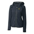 thumbnail image 2 of Women's Cutter & Buck Heather Navy Michigan Wolverines Mainsail Sweater-Knit Full-Zip Hoodie, 2 of 3