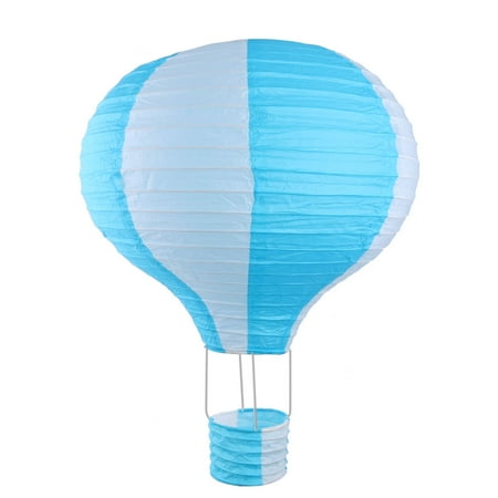 Paper Lightless Hanging Diy Decor Hot Air Balloon Lantern Blue
