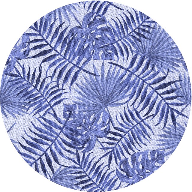 Ahgly Company Machine Washable Indoor Round Transitional Blue Angel Blue Area Rugs, 4' Round