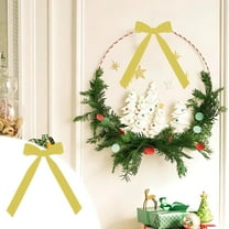 Lilixerw 12 PCS Velvet Ribbon Bows for Christmas Tree Decorations,Vintage Wreath Bow,Suitable for Xmas Home Decor Wedding Outdoor Indoor,Yellow