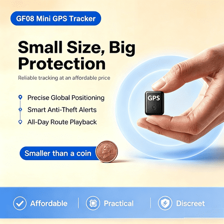 Mini GPS Tracker Real-Time Location Device, Portable Anti-Lost GPS Locator for Vehicles Pets Kids Luggage Assets, 2G/4G Small GPS Tracking Device with SOS Alarm