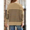 thumbnail image 4 of ORUYROP Women's Crewneck Batwing Long Sleeve Sweater 2023 Fall Oversized Ribbed Knit Side Slit Pullover Top, 4 of 6