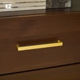 thumbnail image 3 of Walker Edison Modern Easy Assembly Solid Wood Nightstand with Glass Top Walnut, 3 of 14