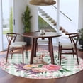 thumbnail image 3 of Round Rug 6Ft Washable Non-Slip, Easter Bunny Roses Circle Area Rugs for Living Room Bedroom, Pink Floral Spring Green Buffalo Plaid Indoor Floor Mats Carpet Runner for Home Decor Aesthetic, 3 of 8