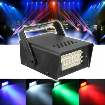 10W RGB Mini 24 LED Stage Light Strobe Projector Light DJ Disco Party Holiday Lamp KTV Club Xmas Halloween Effects Lighting Automatic Play Modes