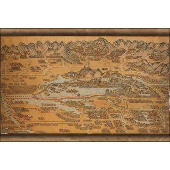 24"x36" Gallery Poster, map of Beijing China 1890