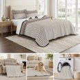 thumbnail image 6 of Quilts Twin XL Size Bedding Set, Brown Striped Lightweight Quilted Comforter, Contemporary Geometric Art Rustic Soft Reversible Bedspread Coverlet with Pillow Covers for All Season, 68" x 98", 6 of 9