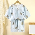 thumbnail image 2 of NIEWTR Baby Summer Outfits Children 2PC Summer Clothes Short Sleeve Pullover and Elastic Shorts Soft Pajamas Set for 6 12 18 24 Months 2T 3T Lightweight(A-Light Blue,4-5 Years), 2 of 4