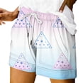 thumbnail image 2 of Lounge Shorts Women JIANLAI Casual Long Knee Length High Waisted Stretch Wide Leg Relaxed Fit (S-2XL) Blue, 2 of 5