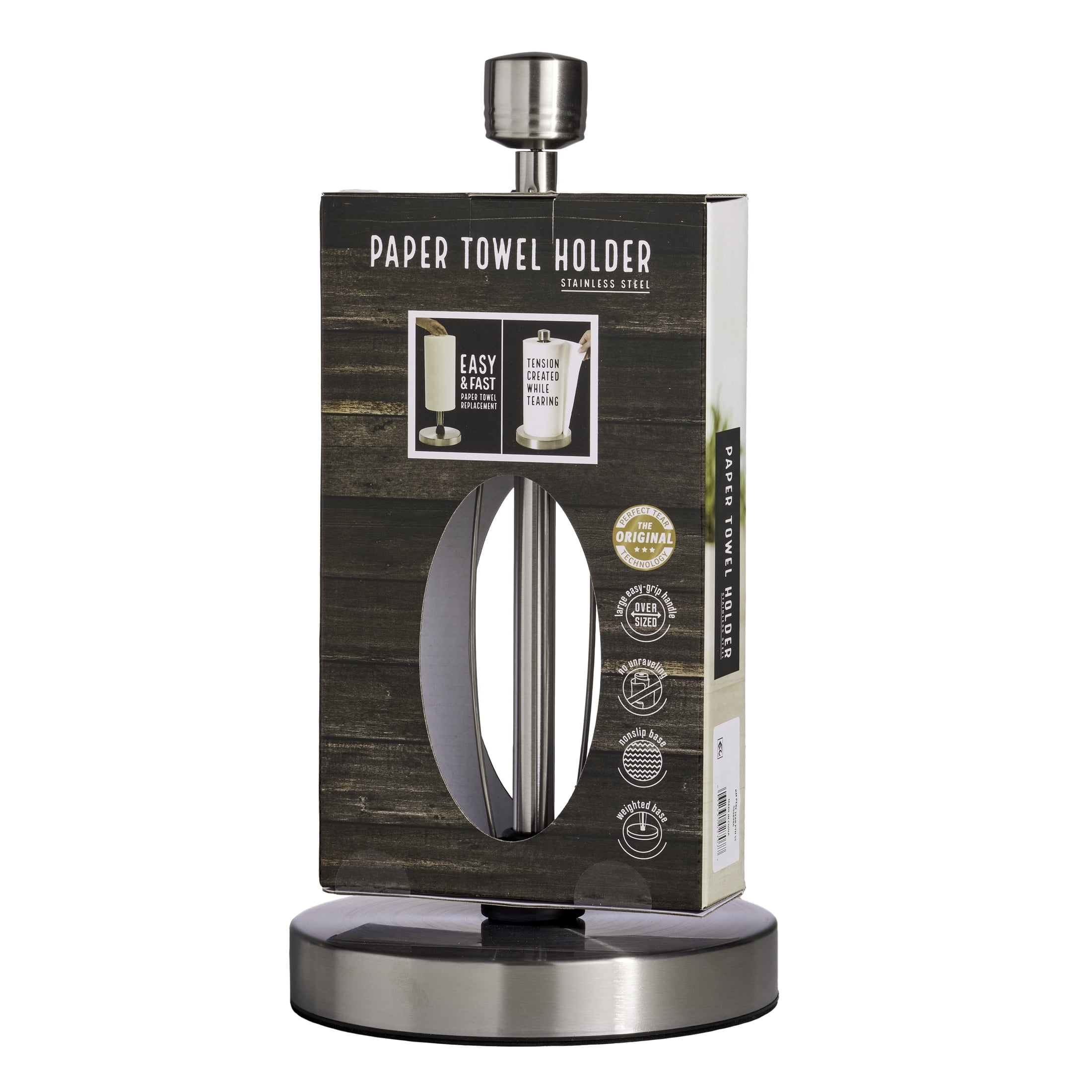 Kamenstein Brushed Stainless Steel Perfect Tear Paper Towel Holder 7.17” x 13.78”