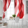 thumbnail image 5 of Fsddascl Red Striped Blackout Curtains for Bedroom/Living Room, Thermal Insulated Kitchen Curtains, Modern Gradient Geometric Ripple Stripes Grommet Darkening Window Treatment Drapes 42"x54"x2, 5 of 8