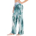 thumbnail image 3 of Women's Long Sleep Pants Home Pants Sleep Pants Wide-Leg Pants Design Elastic Fabric Casual Pants XS Cartoon Turquoise Flowers Seamless, 3 of 7